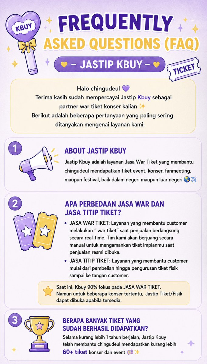 bbbusy8's tweet photo. FAQ ABOUT JASTIP KBUY 

#jasawar #wartiket #wartiketkpop #jastiptiket #jastipkonser https://t.co/JzxsAZBDc2