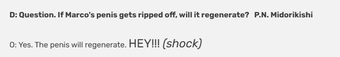 vampire_isaac's tweet photo. @Skrunkle_Wunkus I, for the life of me, can't find it online except for this part of the One Piece wiki (I have the volume but only in German so I don't know if that'd do much either o(-( but yeah it exists, I'll keep looking to see if I find an actual screenshot of the SBS) https://t.co/Crwwmh1tFz