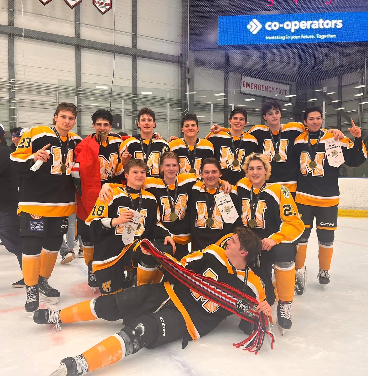 AAAU18Chiefs's tweet photo. Congratulations to Nolan KOZAK &amp; Team Manitoba for winning GOLD at the 2026 National Aboriganal Hockey Championship!! https://t.co/RAQswAti5l