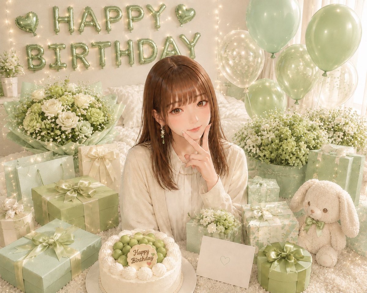 Yashi_ts06's tweet photo. またひとつ歳をとりましたけども中身は何も変わらぬ健さん大好きな私であった😆

AIにちょー美化した私描いてもらった〜🫶🤭
プレゼントに囲まれてみたいわぁ🤣 https://t.co/Th28Jrp0lv