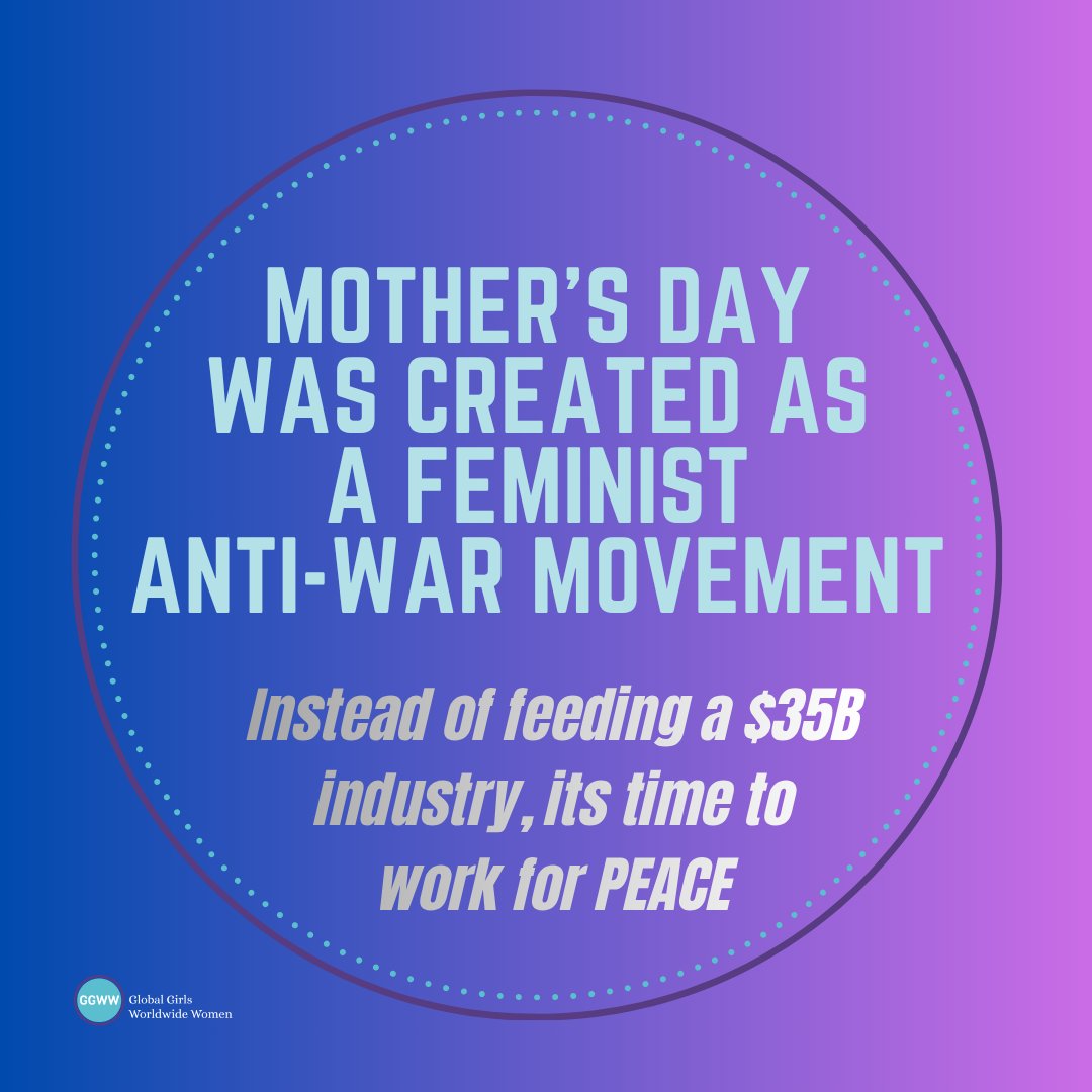 OfficialGGWW's tweet photo. #MothersDay - Originated in 1870 as an anti-war, #feminist peace movement led by Julia Ward Howe, she called on #women to gather annually to protest war and promote #peace https://t.co/DDPHeiF9DQ