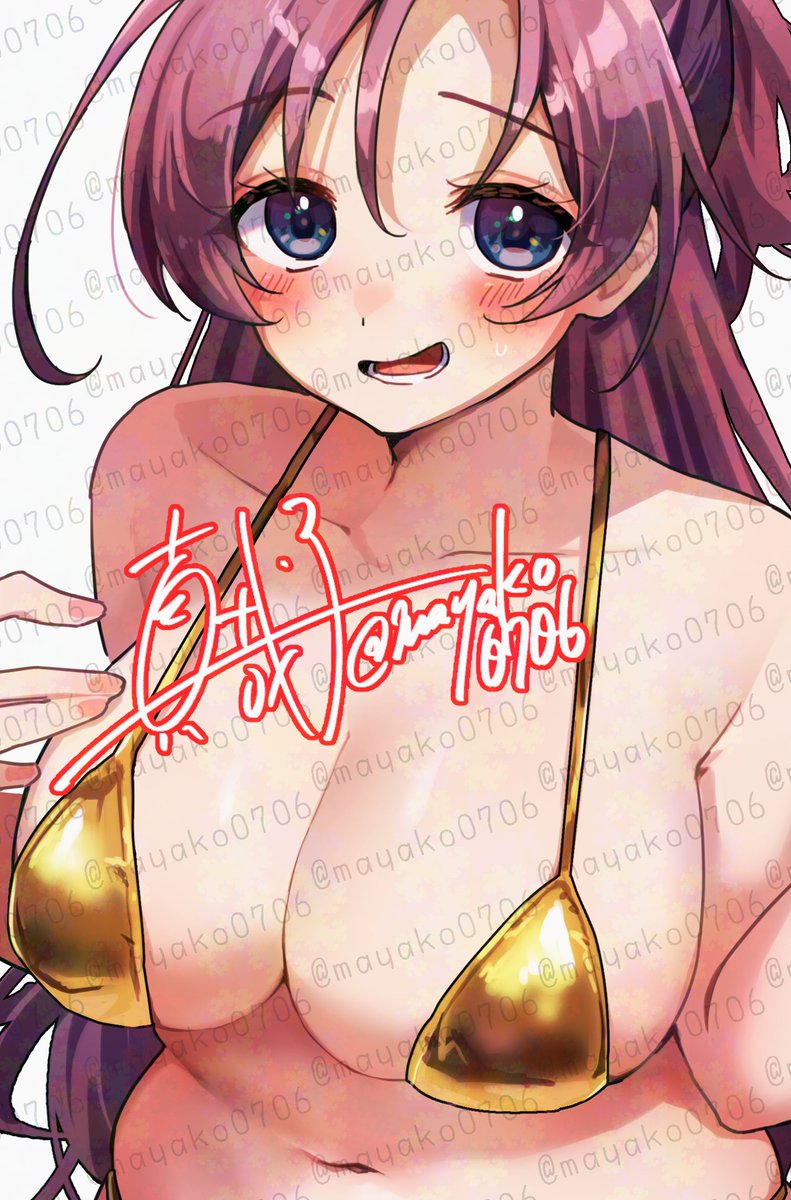 mayako0706's tweet photo. 金ビキニ、まだ間に合いますか…？
 (全体イラストはプロフ⇒作品一覧) https://t.co/EmOb13GlSQ