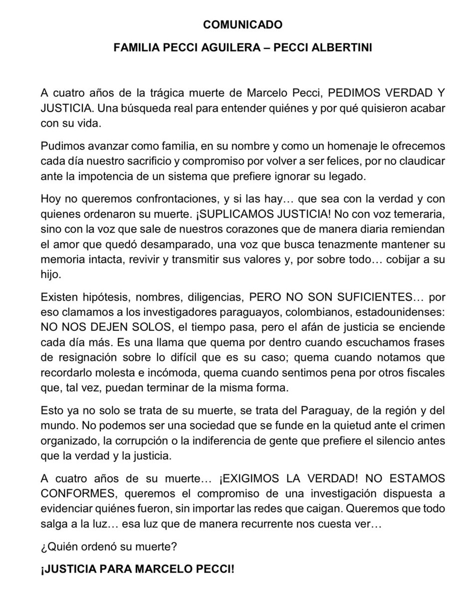 #JusticiaparaMarceloPecci