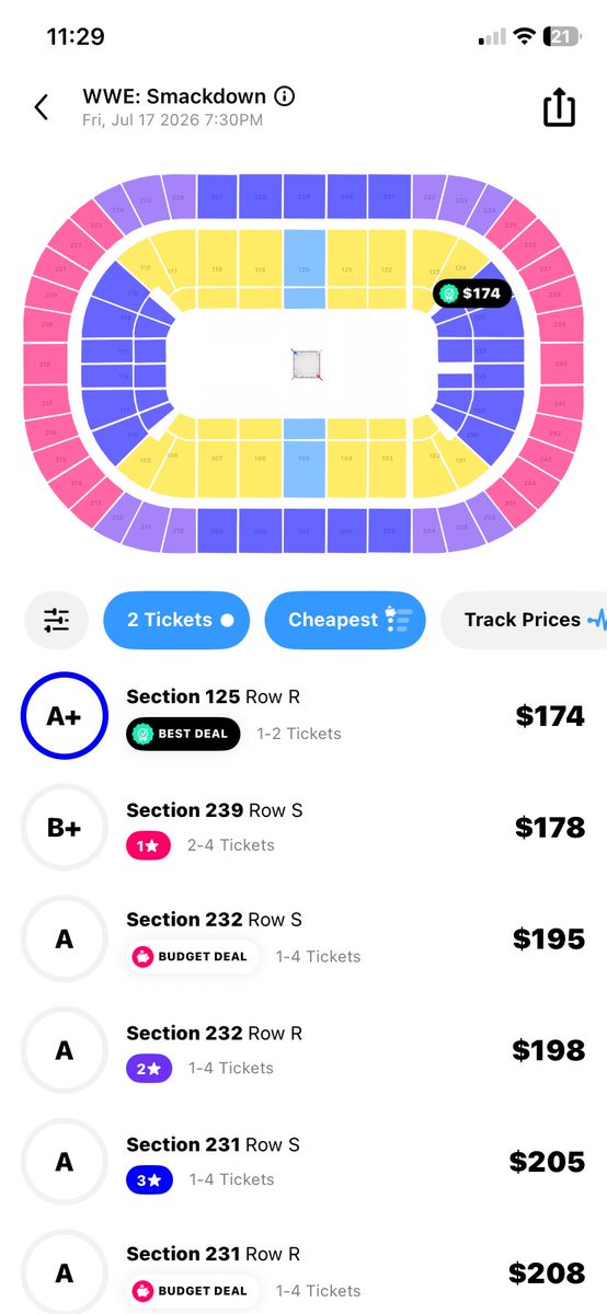 road2hell25's tweet photo. EXCUSE ME????? @WWE @TickPick please lower these prices 😭😭 what am I looking at bro https://t.co/fquiGcg3UB
