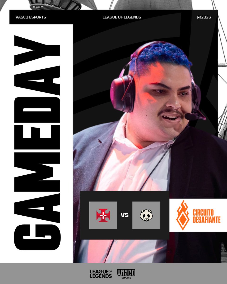 vasco_esports's tweet photo. Hoje é dia de VASCO pelo Open Qualify do Circuito Desafiante de League of Legends! Nosso adversário é a Kuma!

🏆 Open Qualify Circuito Desafiante
⚔️ Kuma
🕒 18h
📺 https://t.co/lC7UIaFqmW

#govasco #vascoesports #vascolol https://t.co/bmcbHmAFQV