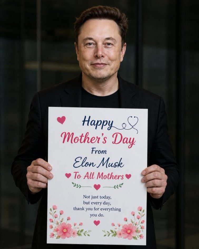 governorsteve's tweet photo. Happy Mother’s Day to all women. 

From Steve &amp; Elon 

@e_niamreg https://t.co/WAbnv0vKq3
