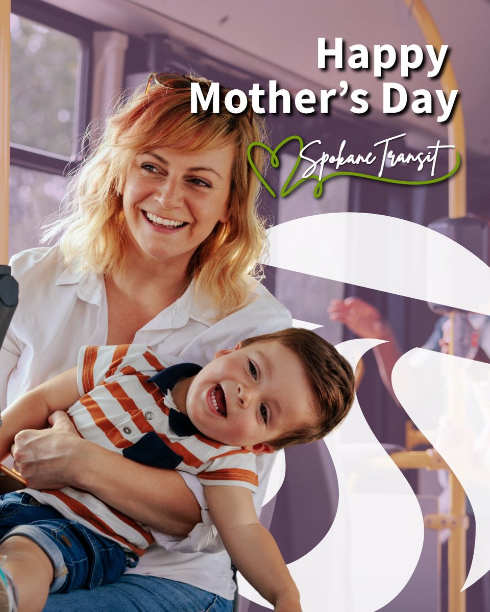 spokanetransit's tweet photo. Happy Mother’s Day to all moms, caregivers, pet moms, and mother figures connecting to opportunity on our buses, Paratransit, and beyond.

#MothersDay #ThankYouMoms #SpokaneTransit https://t.co/oJJxRROHJQ