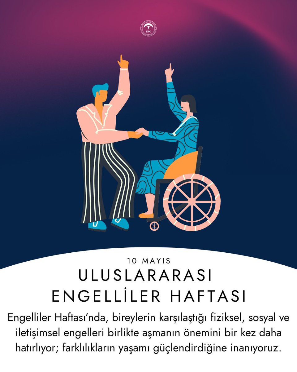 IBC_TR's tweet photo. Engelliler Haftası’nda, bireylerin karşılaştığı fiziksel, sosyal ve iletişimsel engelleri birlikte aşmanın önemini bir kez daha hatırlıyor; farklılıkların yaşamı güçlendirdiğine inanıyoruz.

Engellerin değil, dayanışmanın konuşulduğu bir yaşam için hep birlikte çalışmaya devam edeceğiz. 💙

#uluslararasıengellilerhaftası