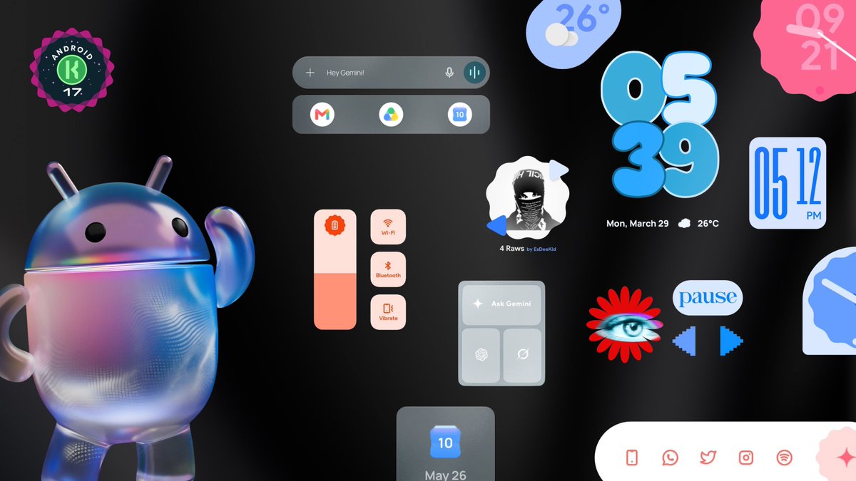 thekustomapps's tweet photo. Android 17's frosted glass leak is elite.🧊✨Why wait months for the update when you can have it right now?
Our latest pack features the new Android 17 widgets+those stunning translucent frosted styles.
Level up your setup: https://t.co/0qIhzd59ar
#Android17 #AndroidCustomization https://t.co/DQ83E7Gd9S