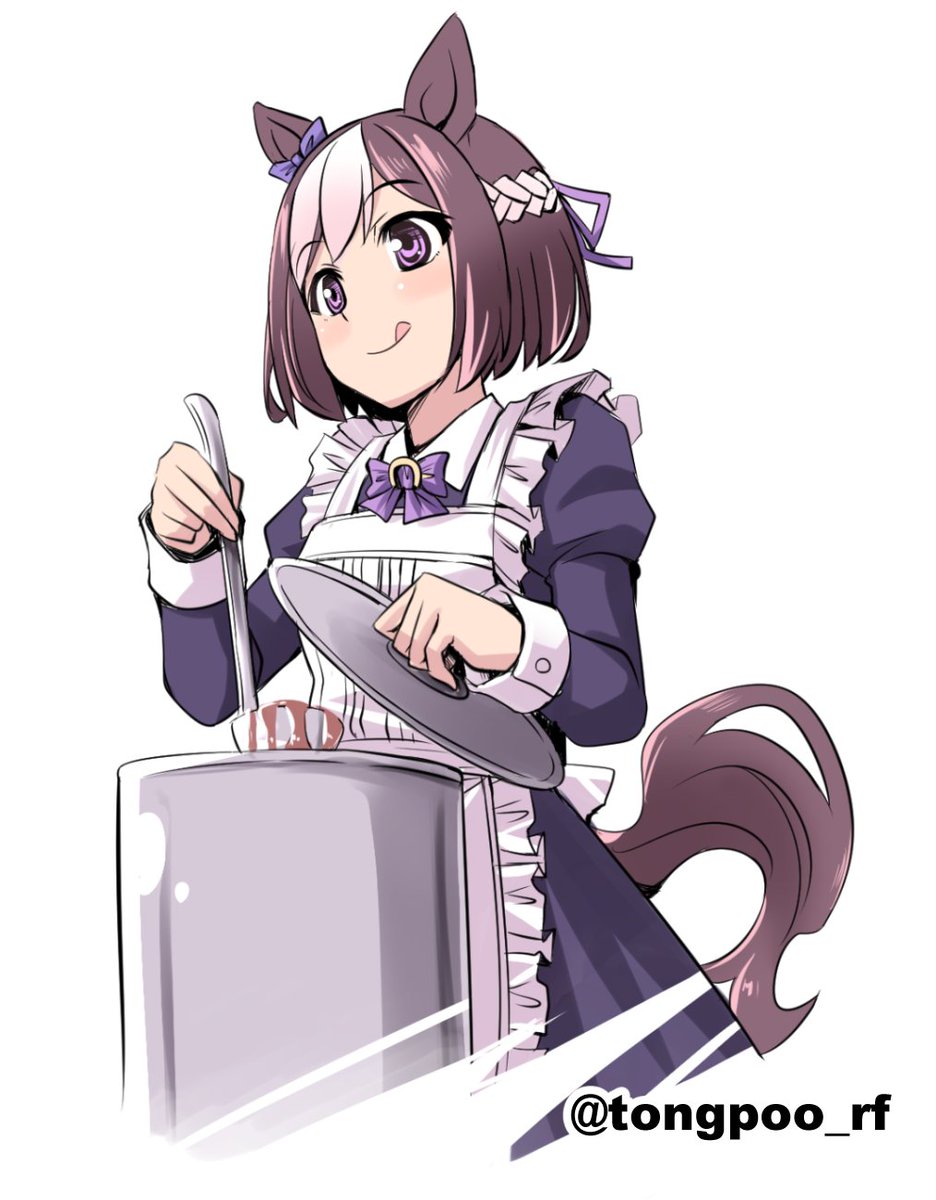 スペシャルウィーク(ウマ娘) 「メイドの日らしいのでメイドスぺまた貼っちゃう あじみー あじみー あっじみー」|とんぷう🐴のイラスト