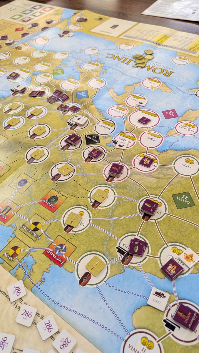 TaifaGame's tweet photo. ミドルアース大阪の例会にてAgainst the Odds (LPS)のAtO61- Rome, IInc.をプレイ、英語のルールの書き方が上手くなく(単一用語の二重使い等)、完全な消化不良に終わりました。ルールを整理して再戦と行きたいところですが、、、(・・?
#ウォーゲーム #RomeIInc #ソロプレイ https://t.co/JCF9k6hBQf