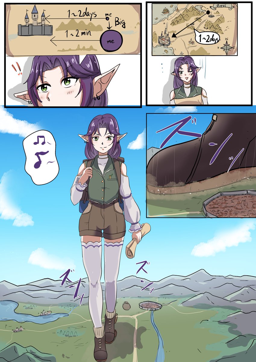 GTSYear's tweet photo. Skeb納品しました

せっかちな性格のOC　ライラさんが巨大化して町までお使いに行くストーリーです。 https://t.co/rJXGRLbgqY
