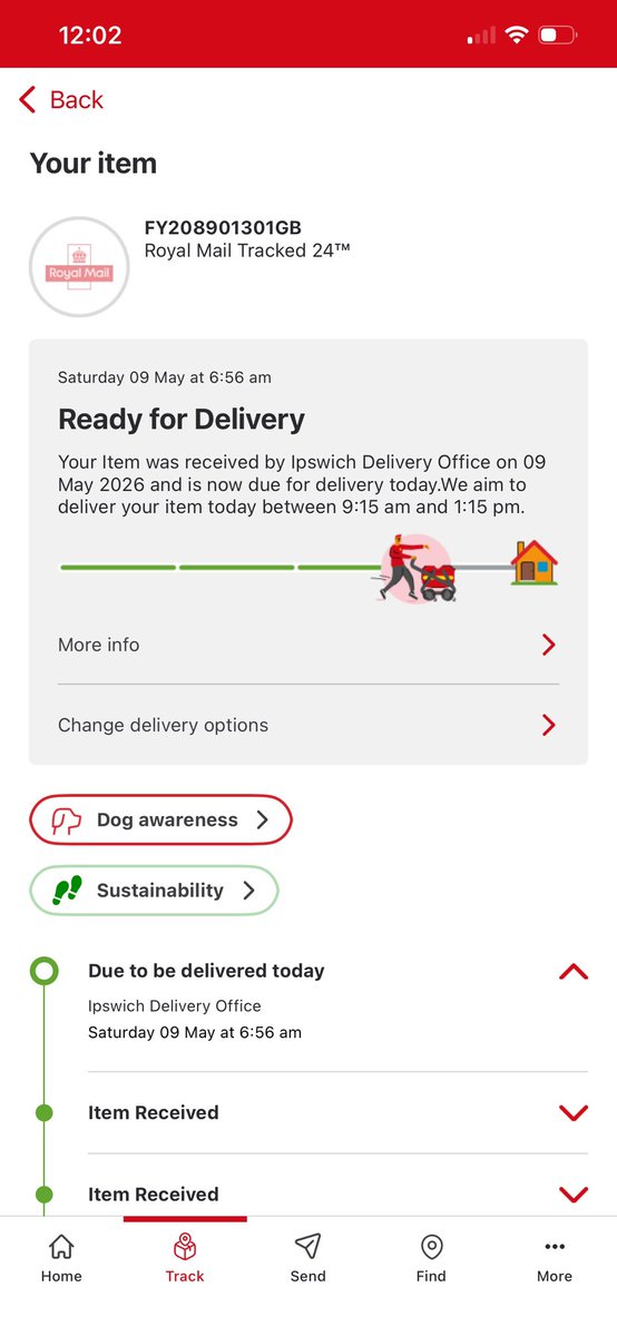 ohhmario_'s tweet photo. @RoyalMail It is with profound frustration and dissatisfaction that I have not received my parcel as of this time in contrary to your advice that it will be delivered yesterday between 0915-1315. https://t.co/r5DtHarVf7