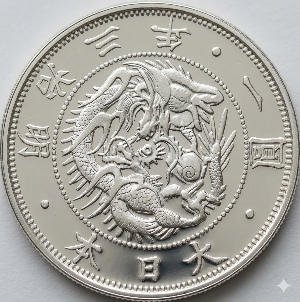 ご売約済みの壱圓銀貨 AIで未使用MS70に加工してみました。