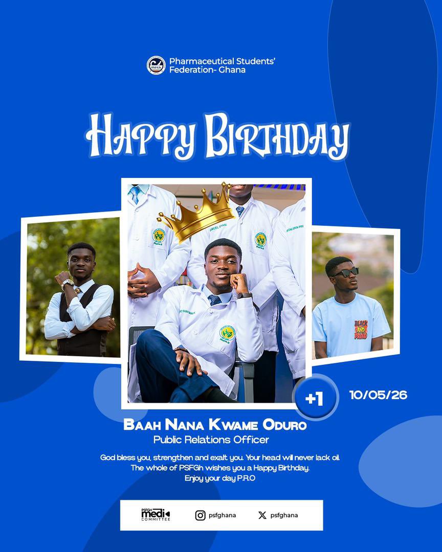 psfghana's tweet photo. Happy Birthday to our exceptional PRO, Baah Nana Oduro! 🥳

Your dedication to telling our story and your unwavering commitment to excellence keep us moving forward.

We wish you a year filled with personal growth, great health, and many more remarkable achievements. https://t.co/32GWlUOj4n