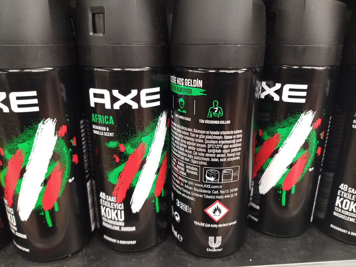 hatemoglu_92's tweet photo. @toparlanvegitme Unilever ürünü axe deodorantın Filistin bayrağı renkleriyle bunu piyasaya sürmesi tesadüf mü! https://t.co/RMTNIgimOA
