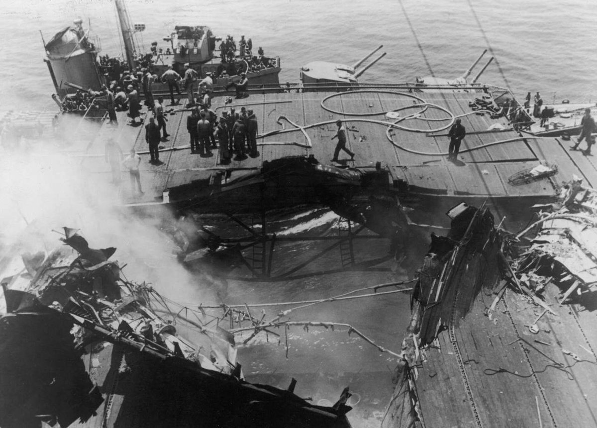 1945年5月11日 米艦艇被害 正規空母「バンカー・ヒル」 被害甚大 戦死者・行方不明者は402名、負傷者は264名にのぼり、これは特攻攻撃 ...