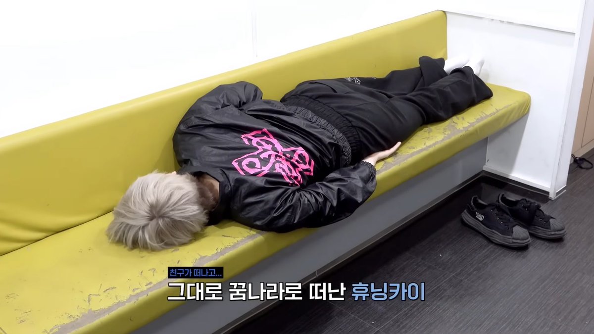 my theory is kai sleeps like that because his ass is too big to lay on his back comfortably