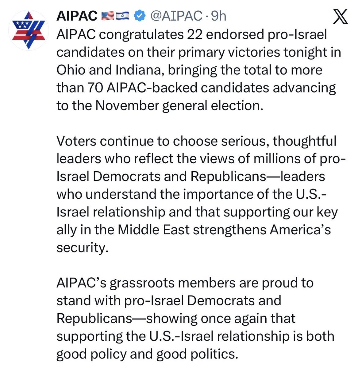 AMERICA41982's tweet photo. @FurkanGozukara This what AIPAC does this is from this election already https://t.co/nCjhxTueVL