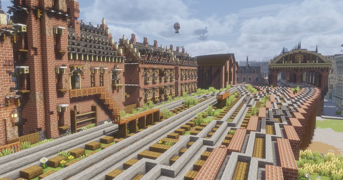 Slick05910672's tweet photo. 線路と赤レンガの家

#Minecraftbuilds #Minecraft #マイクラ建築 #マイクラ https://t.co/egWR3cQdk6