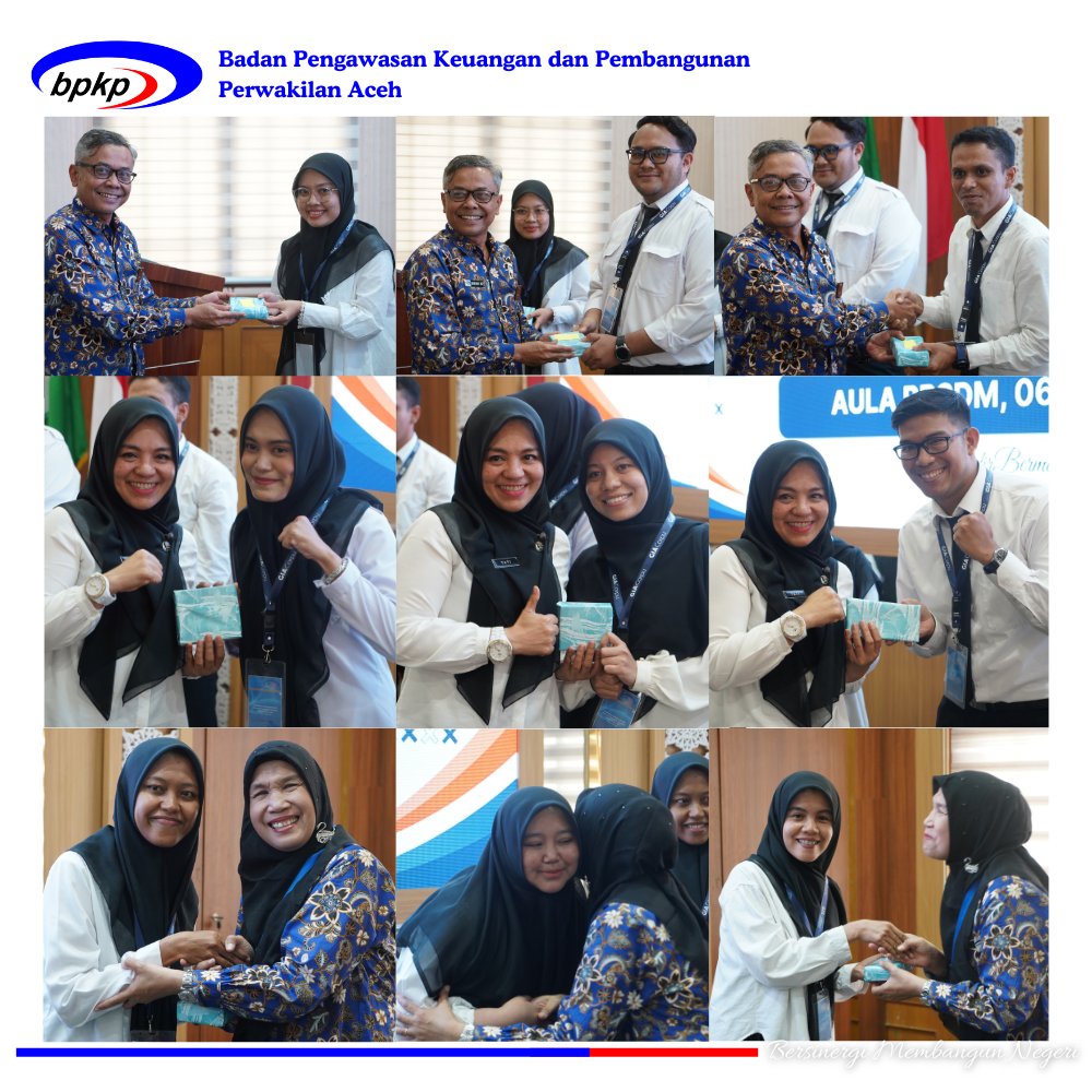 bpkp_aceh's tweet photo. Hai Sobwas Mandum!

Pendidikan dan Pelatihan Fungsional Auditor Ahli Pertama bagi Inspektorat se-Wilayah Aceh yang telah dimulai sejak 20 April 2026 resmi ditutup (06/05/2026).

Diklat ditutup oleh Kepala Perwakilan BPKP Aceh dan dihadiri oleh Kepala BPSDM Aceh, Sekretaris Inspektorat Aceh, para widyaiswara, instruktur, serta seluruh peserta pelatihan.

Pelatihan yang diselenggarakan secara tatap muka ini bertujuan untuk meningkatkan kompetensi auditor di lingkungan Inspektorat Provinsi dan Kabupaten/Kota se-Aceh dalam melaksanakan tugas pengawasan.

Berdasarkan hasil evaluasi penyelenggaraan, seluruh peserta telah menyelesaikan pelatihan dengan baik dan tertib sehingga berhak memperoleh sertifikat. Selain itu, hasil post test selama proses pembelajaran juga menunjukkan peningkatan. Ada tiga peserta terbaik pada masing-masing kelas yang mendapatkan penghargaan atas pencapaian mereka.

Dalam arahannya, Kepala Perwakilan BPKP Aceh, Nanang Agus Sutrisno, mengingatkan bahwa berakhirnya pelatihan bukan berarti proses pembelajaran turut berhenti. Ilmu, integritas, dan profesionalisme yang telah diperoleh harus terus dijaga dan diterapkan dalam pelaksanaan tugas sehari-hari.

Melalui pelatihan ini, diharapkan para auditor mampu memberikan kontribusi nyata dalam memperkuat pengawasan serta mendorong terwujudnya tata kelola pemerintahan yang akuntabel dan berintegritas.

#hadirbermanfaat