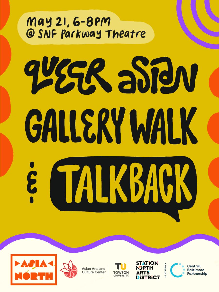 AsianArts's tweet photo. Queer Asian Artist Gallery Walk + Talkback
Thu. 5/21, 6 - 8pm
SNF Parkway Theatre
Register: https://t.co/6uCjV9LTx9

Walk through the Asia North 2026 exhibition and reflect on the daily intersection of queerness and Asian identity. https://t.co/hsyhDdDEjl