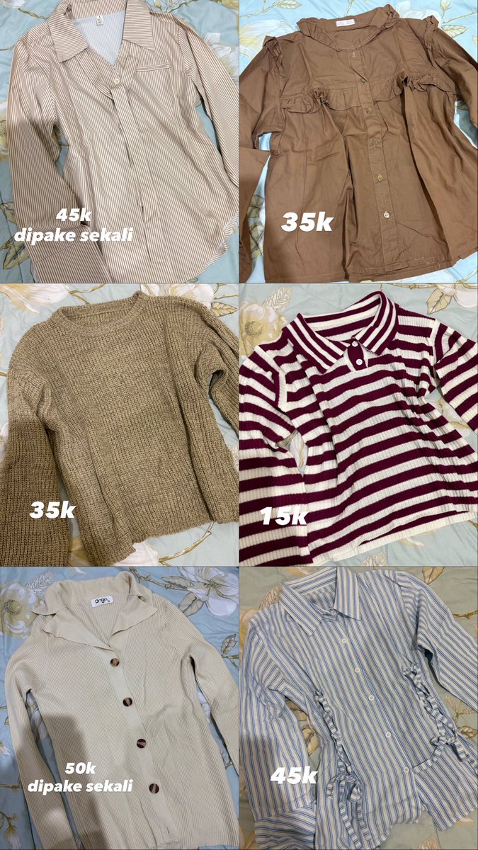sugrary's tweet photo. WTS PRELOVED ada yang masih baru juga 
💸 start from 15k aja

colorbox, nevada, max fashion, kemeja, cardi, pants 

dom jogja, bisa 🍊 https://t.co/xdog563M4R