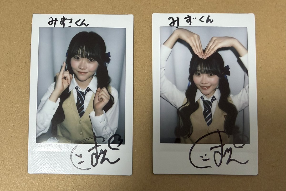 ハグチャレ衣装オン特のチェキ来た！ 指切りチェキかわいすぎ！ まりん