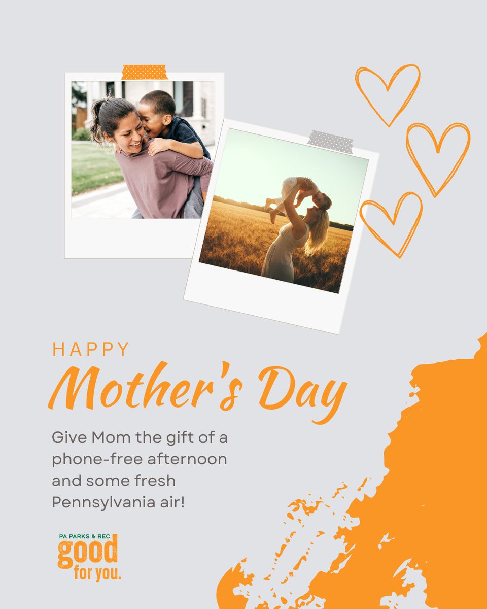 GoodForPA's tweet photo. Give Mom the gift of a phone-free afternoon and some fresh Pennsylvania air! 🌸✨
Happy Mother’s Day to all the park-loving moms out there!

#GoodForPA #MothersDay #ExplorePA #PALocalParks #NatureMom https://t.co/eHoIufrpeR
