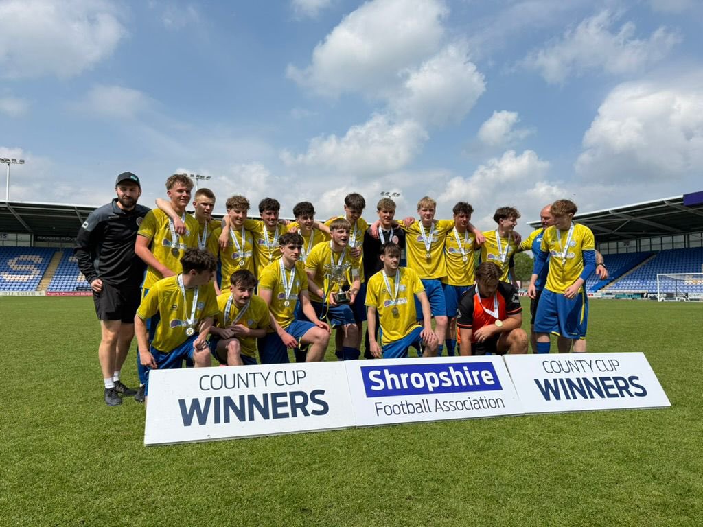 Shifnalu18res's tweet photo. After a day of celebrating it’s time to post- 13 years between us coaches we’ve put into these lads so what a way to bow out of junior football 💛💙🏆 https://t.co/v8GBicwVaj