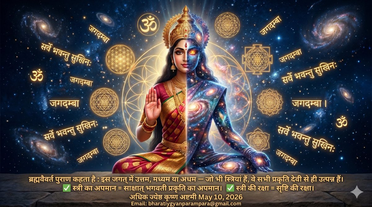 VGK108's tweet photo. 🌍 भारतीय हिन्दु संस्कृति-दर्शन की दृष्टिसे : 
सनातन शाक्त व वैदिक अद्वैतदर्शनका मूल सिद्धांत यह है- "संसारकी प्रत्येक स्त्री साक्षात् मूल प्रकृति(आदिशक्ति) का अंश है।"
#ShaktiPhilosophy #Advaita #Prakriti #आदिशक्ति #NariShakti #माता #mata #woman #iks #भारतीयज्ञानपरंपरा 
(4/n) https://t.co/WHous56acH