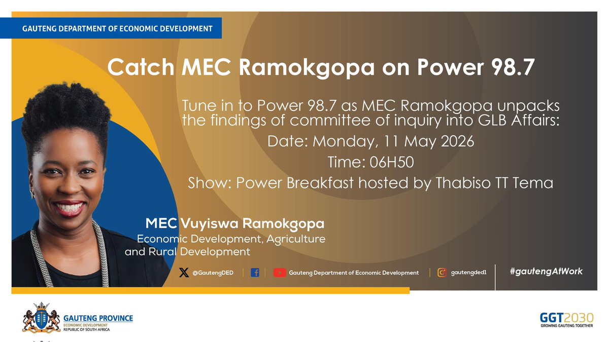 Gauteng Department of Economic Development tweet media
