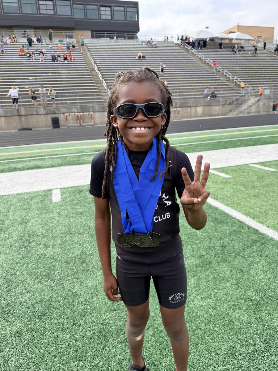 BrysonLeFlore's tweet photo. 🥇🥇🥇‼️ First place in the 100m dash. First place in 200m dash. First place in Long Jump at West Omaha Track Invitational. (8U)

Second track meet of the season. I love to compete and I’m looking forward to continuing to improve. The meet was held at Millard South HS. @westomahatrack  @usatf @jeff_cauble @MSPatriotsTrack @NENextt @omahatrack33 #kidstrack #track #fast #athlete #run #omaha #trackandfield
