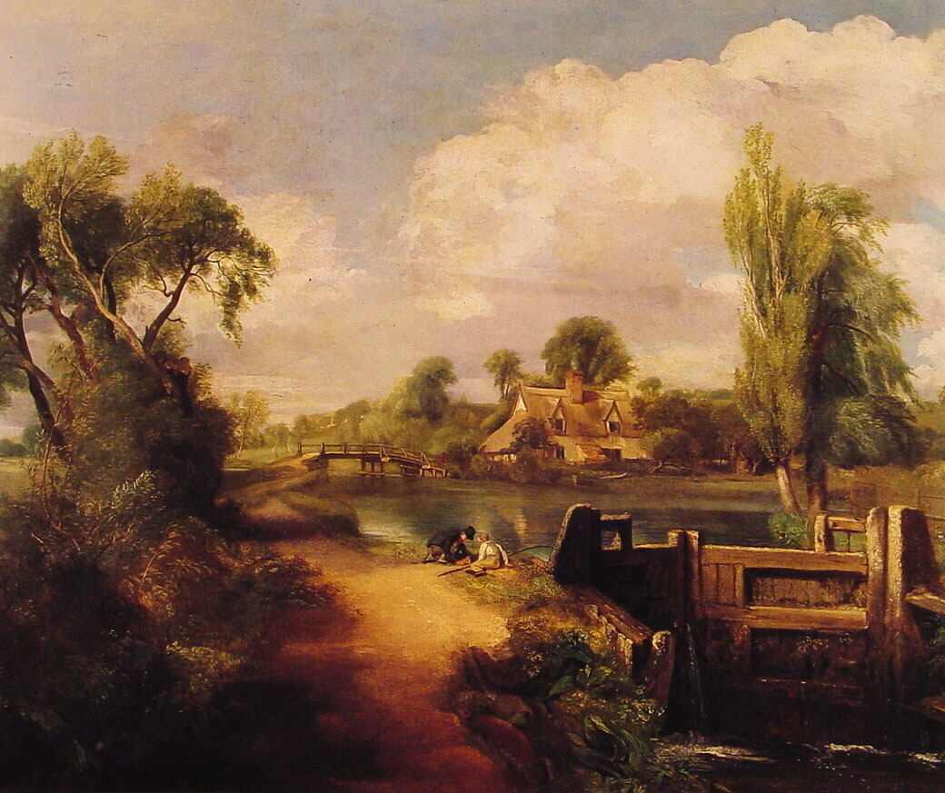 artistconstable's tweet photo. Landscape: Boys Fishing https://t.co/REvvbc9Max