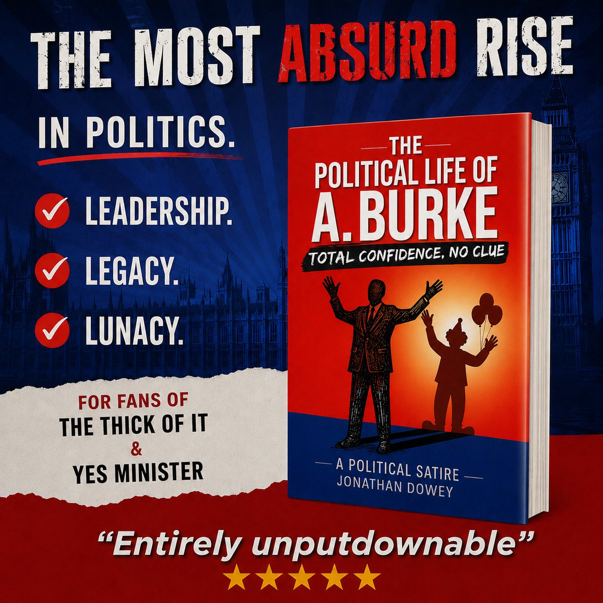 Jonathan_Dowey's tweet photo. If you think British politics is absurd, this book agrees with you - loudly.