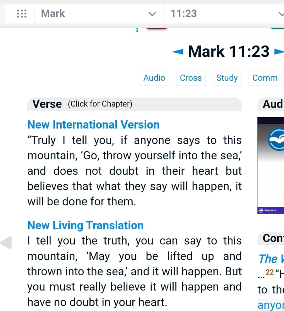 Mr_Perkinson's tweet photo. While I was in church, once the pastor raised this verse, I already knew the mountain in our lives is Bulaba. 

Dear people, let us believe in our hearts that this mountain will be cast into the sea. IjN. https://t.co/MtOxWh8E2F