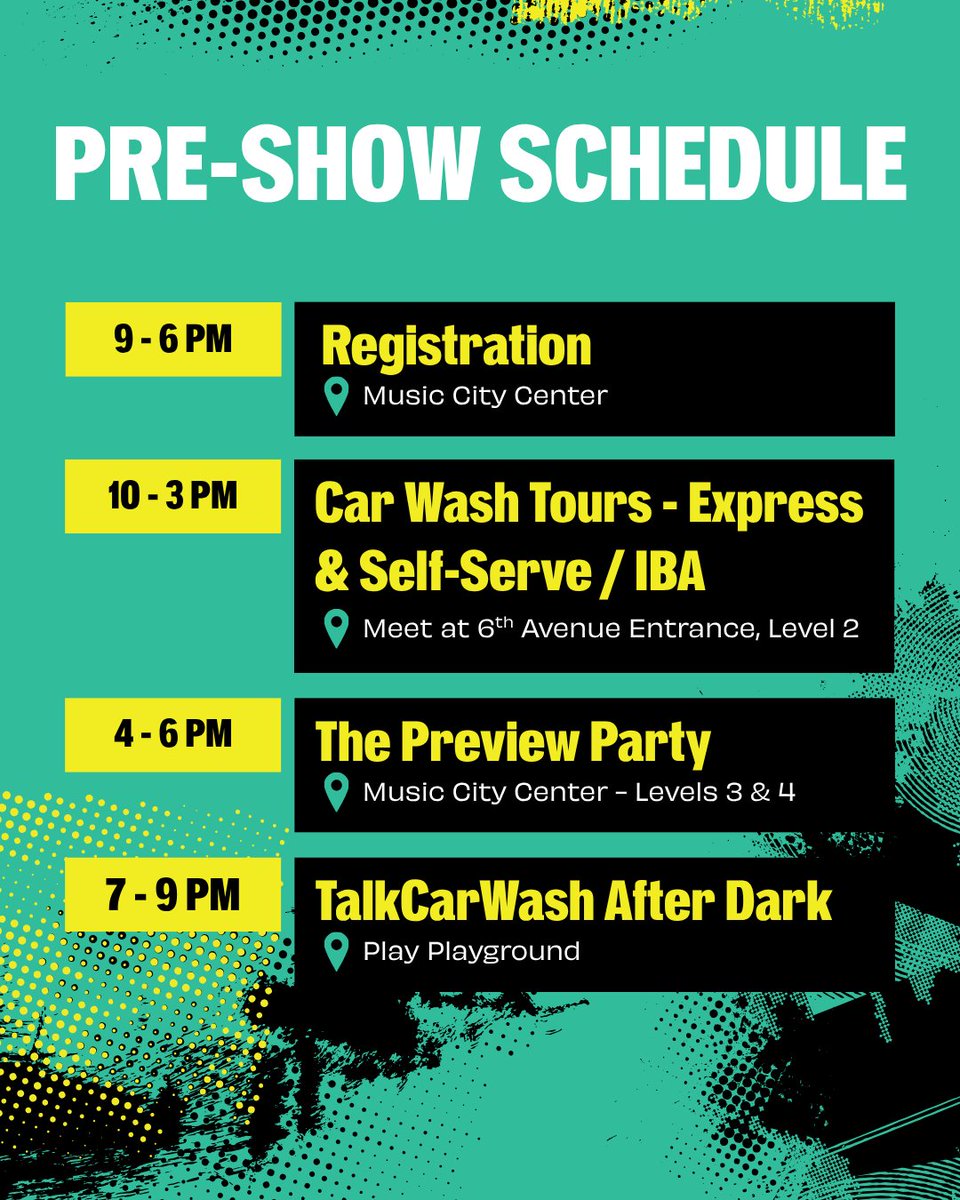 CarWashOrg's tweet photo. The Car Wash Show™  2026 has officially rolled into Nashville — and it’s already buzzing.

The smartest in the industry know this is the place to be, and today’s pre-show lineup proves it. View the full week’s schedule: https://t.co/cqY8xL5EOw https://t.co/hi3RRI4wP3