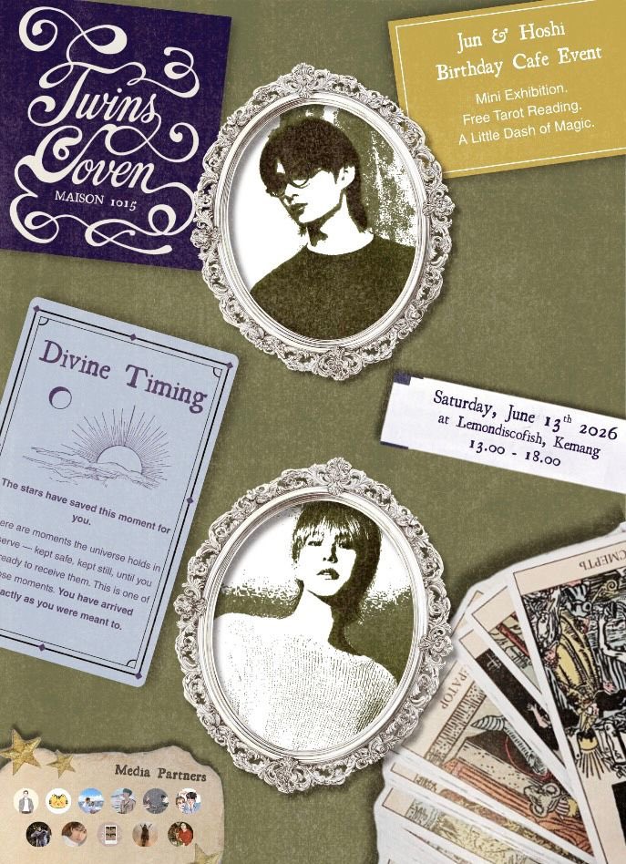 🔮 A twin spell has been cast.

Step into the Twins Coven and find out little enchantments prepared for the twins. ♊️

Details for inclusions and RSVP will be announced this week.

#Maison1015
#TwinsCoven
#HOSHI #JUN

Tag: Hoshi &amp; Jun Birthday Cafe Event Jakarta