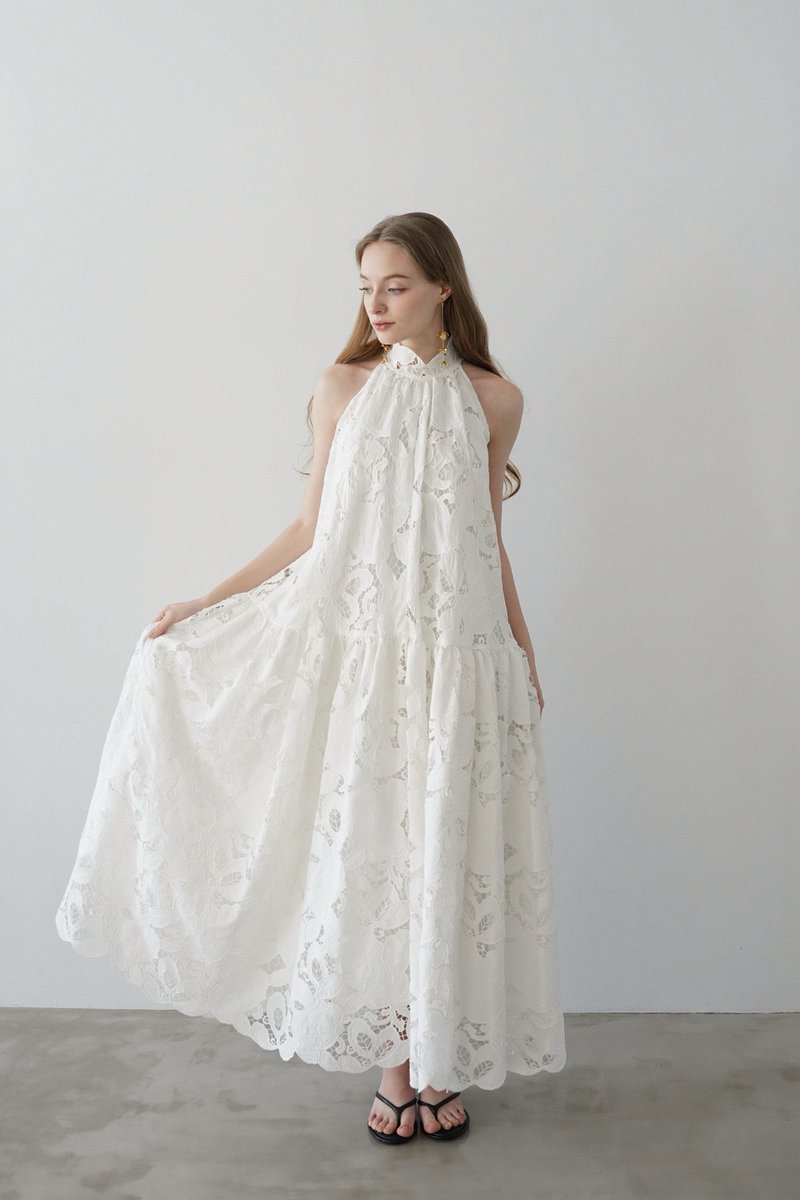 Acka_official_'s tweet photo. flower lace dress / white #Acka. https://t.co/V4fW6NiMYb