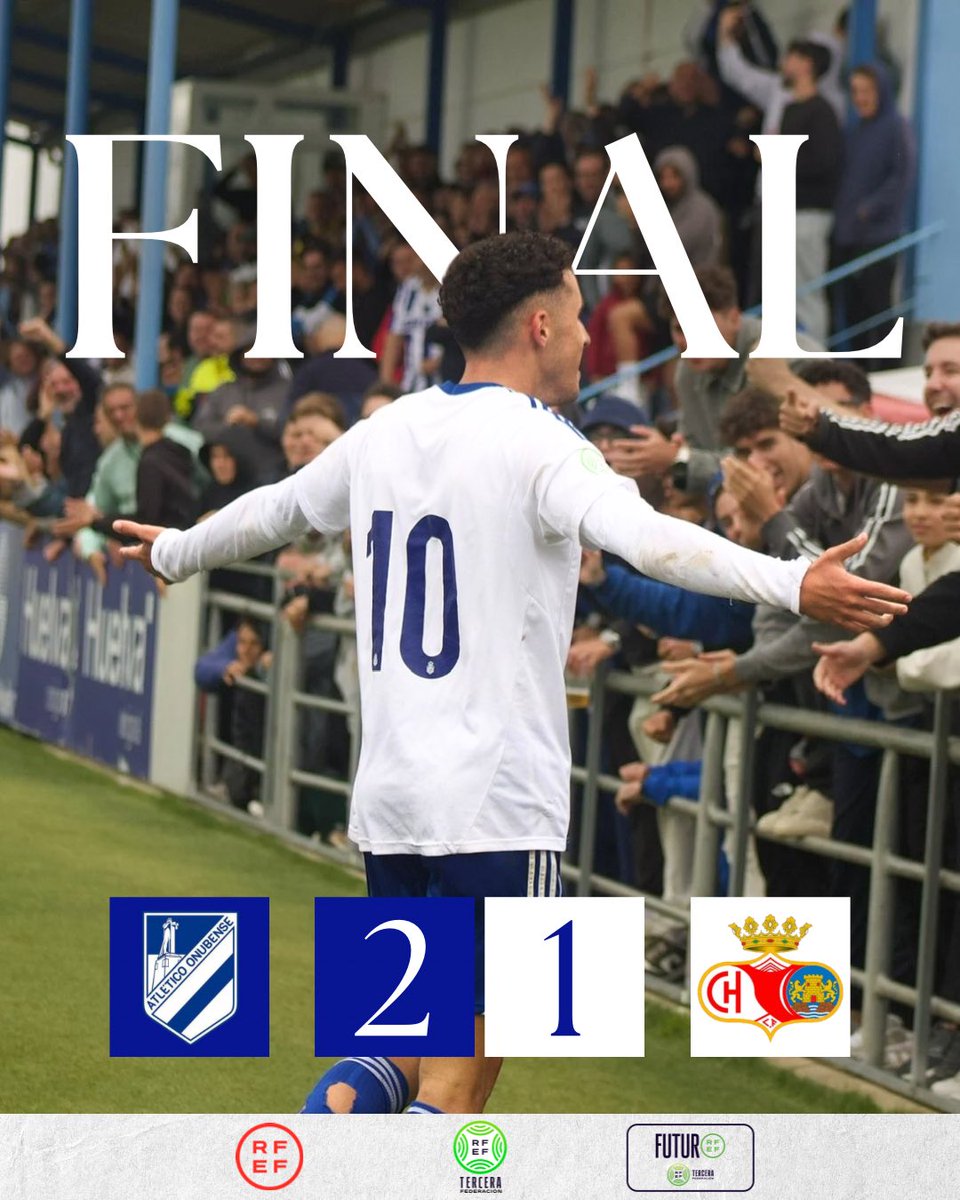 ⏱️90+6’. SOMOS EQUIPO DE TERCERA RFEF.

GRACIAS POR EL APOYO, AFICIÓN 🫡

VICTORIA TREMENDA 🤍💙

🤍💙 #AtOnubenseChiclana 2-1 🔴⚪️