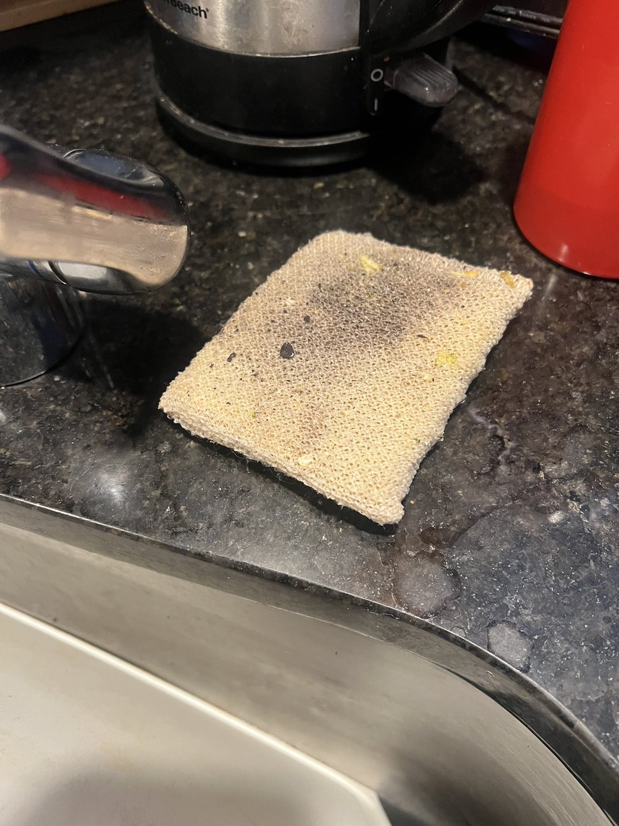 shellypeee's tweet photo. @dissproportion My roommate is using this to “wash” his dishes and seems to be fine. 

With that being said, my second roommate and I use our own separate sponges and I rewash every dish this guy touches. https://t.co/D991k9Zjye