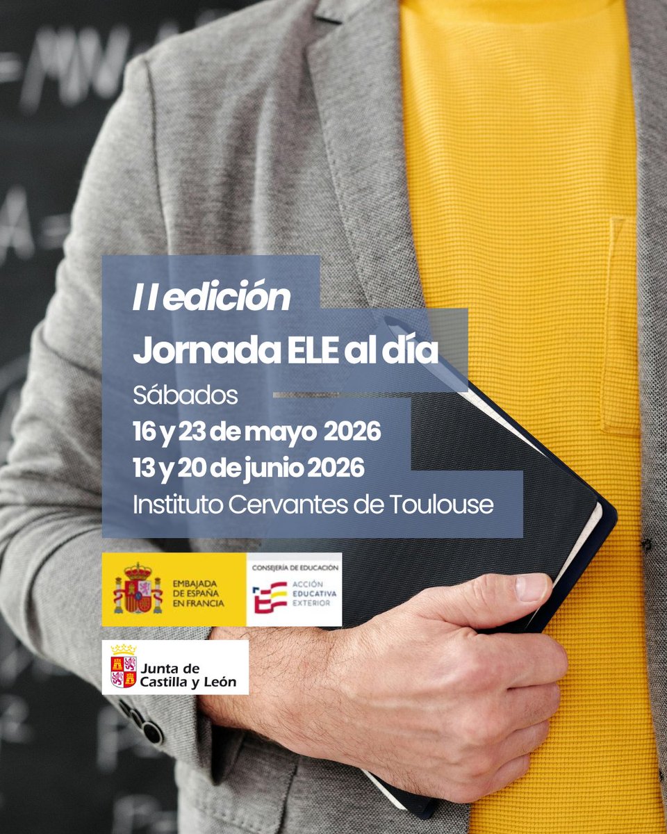 EducationESP's tweet photo. 📢 Formación online para profesorado de ELE: 2.ª edición de ELE al día: talleres para profesores innovadores, organiza por la Junta de Castilla y León y la Consejería de Educación de la Embajada de España en Francia. Inscripciones: https://t.co/rtBl776xmN https://t.co/0hH2bwANac