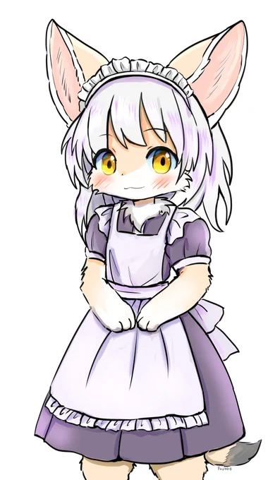 メイドの日フェネックちゃんです #illustration #イラスト