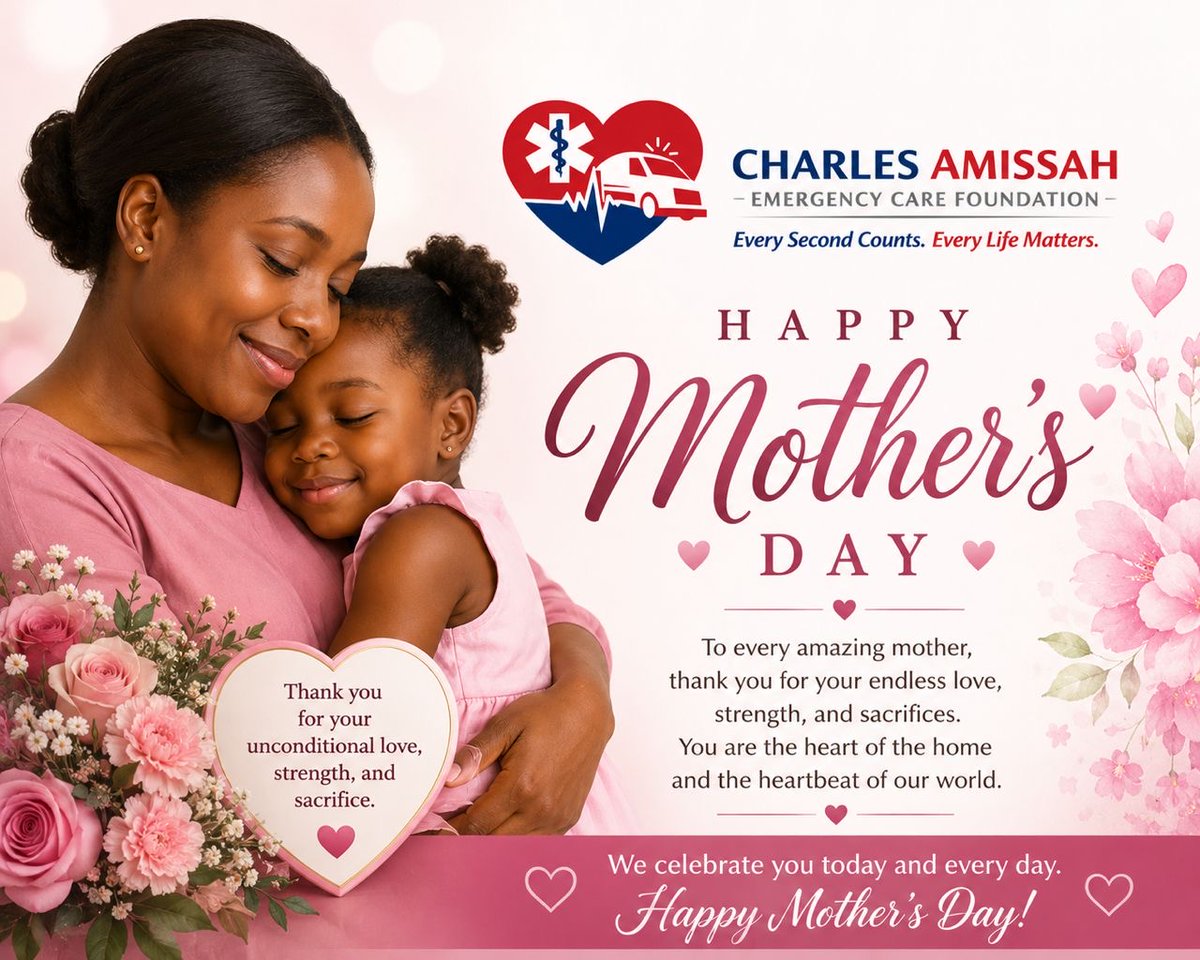 caecfoundation's tweet photo. Mothers are the heartbeat of families and the foundation of every strong community. 

On this special day, the Charles Amissah Emergency Care Foundation honours and appreciates all mothers and mother figures for the invaluable role you play in nurturing, and uplifting humanity❤️ https://t.co/TQzx5sdT9t