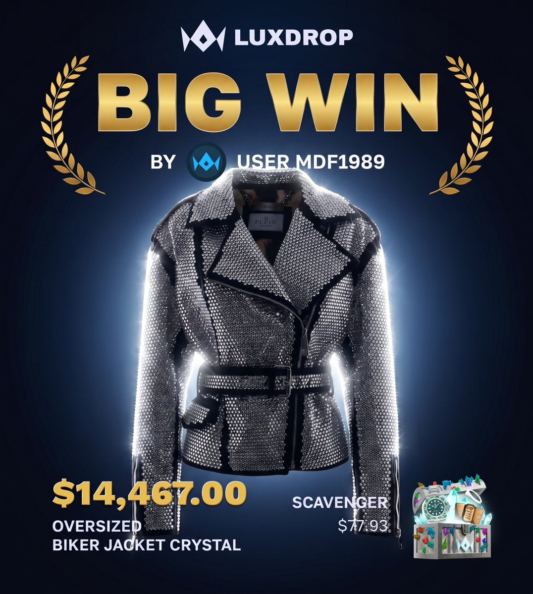 Sooooo this user just opened a $77.93 Box and unboxed a $14,467 Oversized Biker Jacket… 

LIKE + RT + Drop your LuxDrop username below 👇🏻