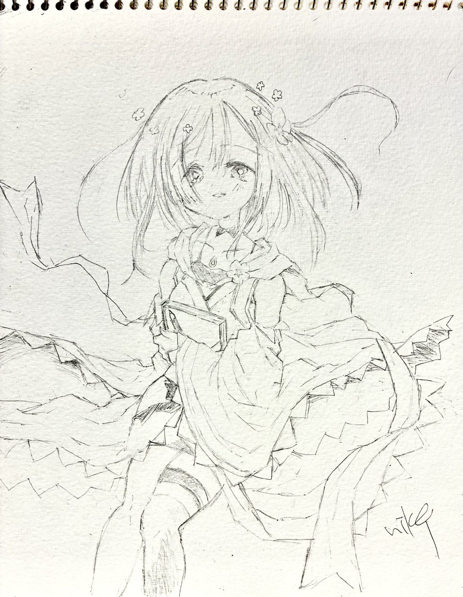 あなたのために 線画 線画できた。。。描き直しの分・・・ 色塗れるかわからんけど。。 煉獄