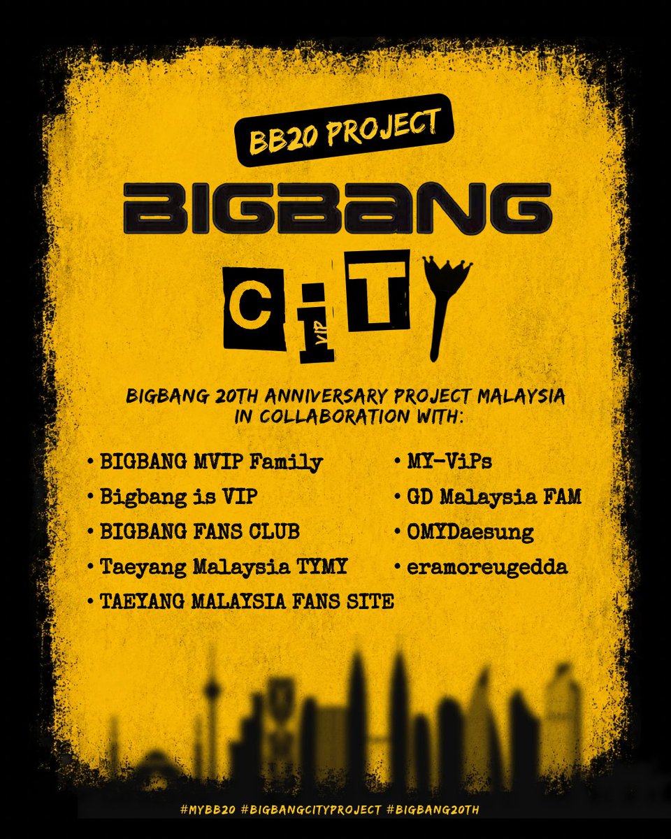 TaeyangMY's tweet photo. 𝗕𝗜𝗚𝗕𝗔𝗡𝗚 𝟮𝟬𝘁𝗵 𝗔𝗡𝗡𝗜𝗩𝗘𝗥𝗦𝗔𝗥𝗬 𝗣𝗥𝗢𝗝𝗘𝗖𝗧 𝗠𝗔𝗟𝗔𝗬𝗦𝗜𝗔]
𝗕𝗕𝟮𝟬 : 𝗕𝗜𝗚𝗕𝗔𝗡𝗚 𝗖𝗜𝗧𝗬

✨ Something legendary is on the way… 👀
Get ready, VIPs 💛 A special surprise is coming to BIGBANG CITY 👑

#BIGBANG #MYBB20 #MYVIP #BIGBANGCITYPROJECT #BIGBANG20th