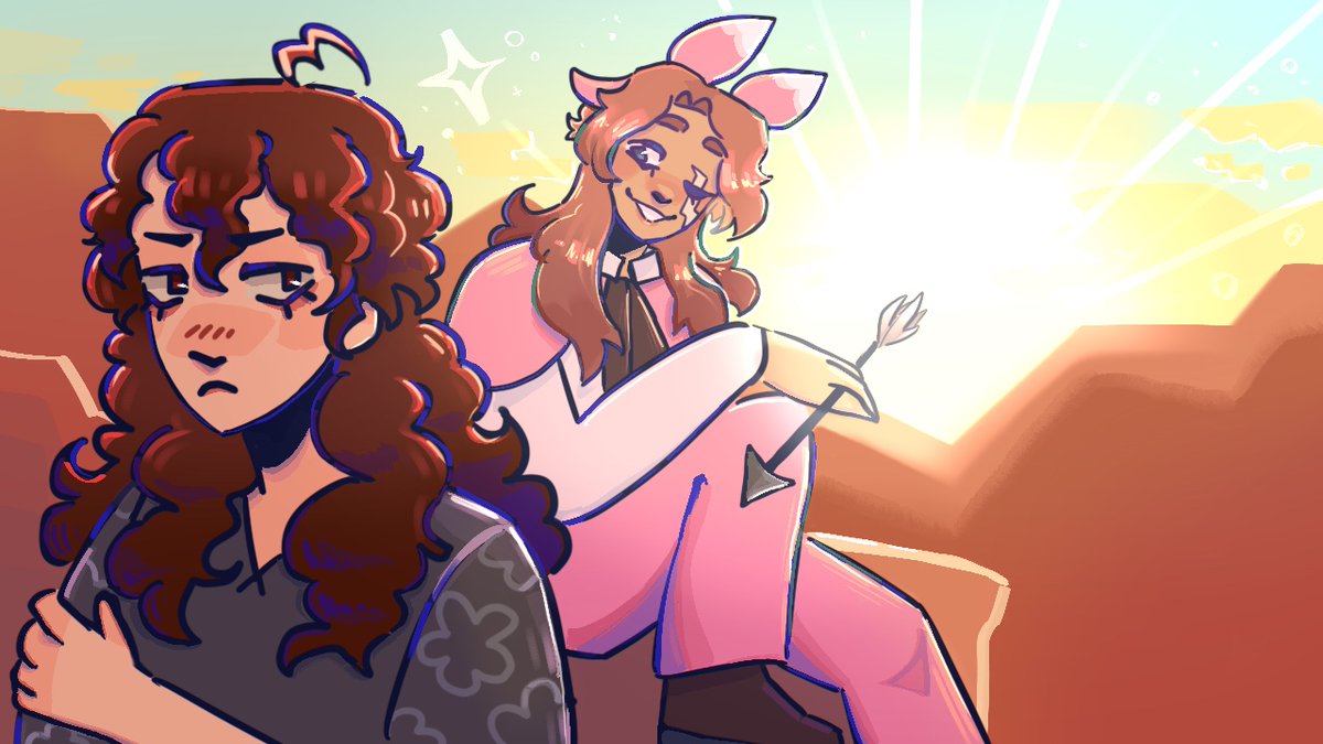 SunWillow28's tweet photo. I’ve been working on this since December, and I finally finished. Be free my Hellfire duo!! (It’s not letting me post the video here, so um. Go watch it on my YT I guess) Have the thumbnail
#Cowboysmpfanart #Cherrifirefanart #Apokunafanart https://t.co/NAtM63dDT4