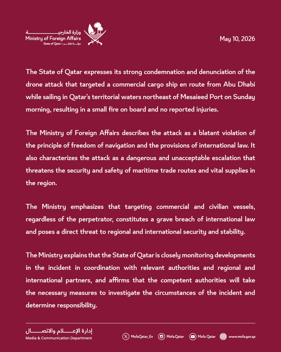 Ministry of Foreign Affairs - Qatar tweet media