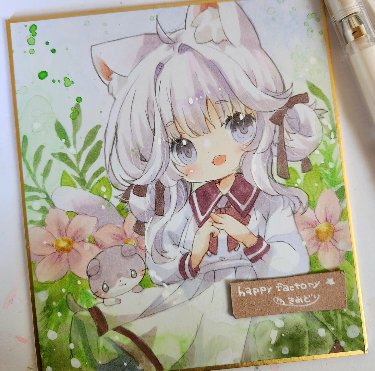 「白猫ちゃん」|きい(きみどり)のイラスト